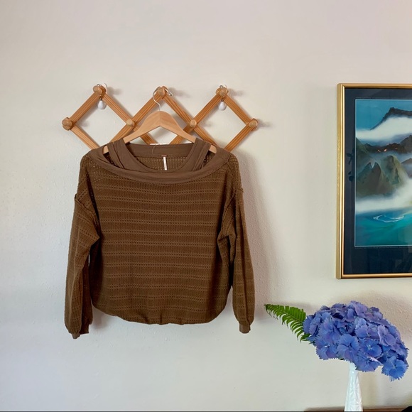 Free People Tops - Free People Sistine Cold Shoulder Hacci Knit Top